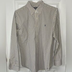 Ralph Lauren yellow‎ and blue check Classic Fit Button Down Dress Shirt - Large
